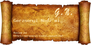 Gerzsenyi Noémi névjegykártya